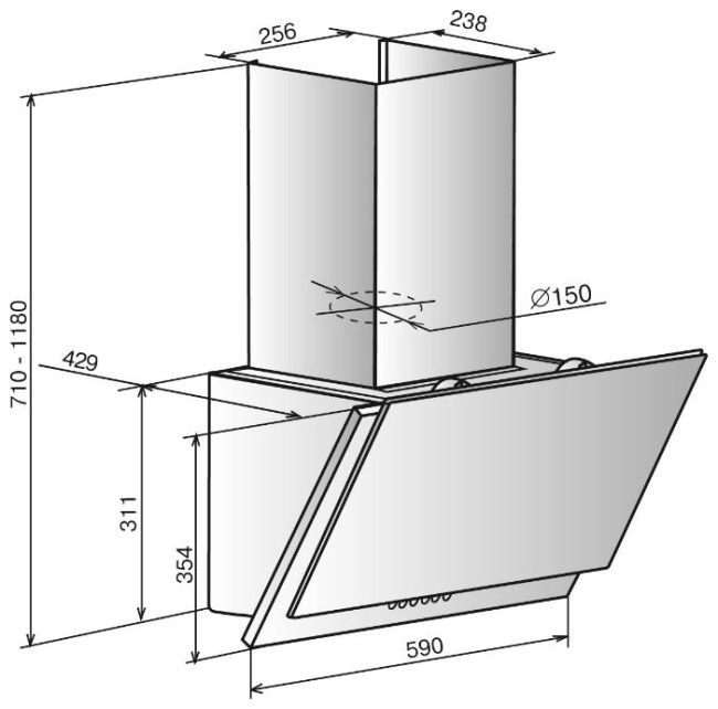 Каминная вытяжка Elikor Жемчуг 60 антрацит/черный