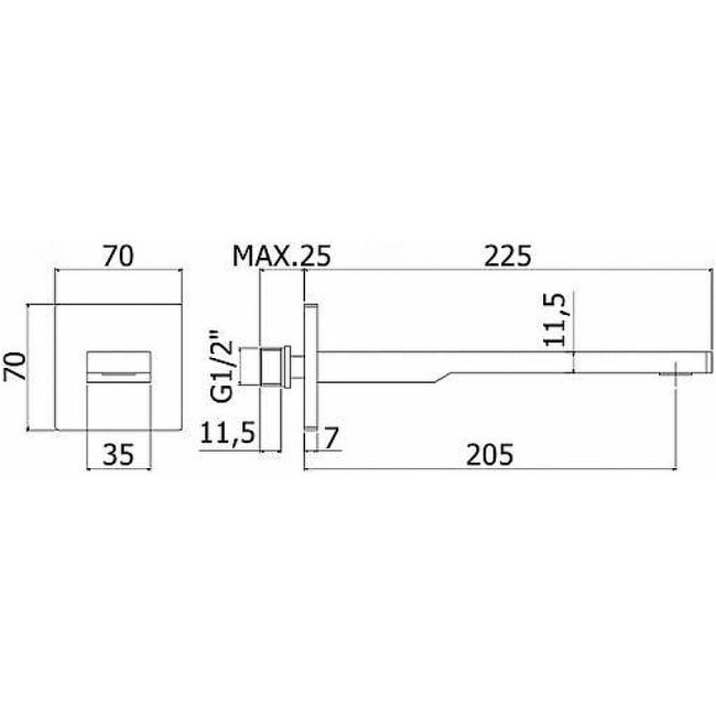 Излив для ванны Paffoni TANGO (ZBOC121CR) Излив для ванны Paffoni TANGO (ZBOC121CR)