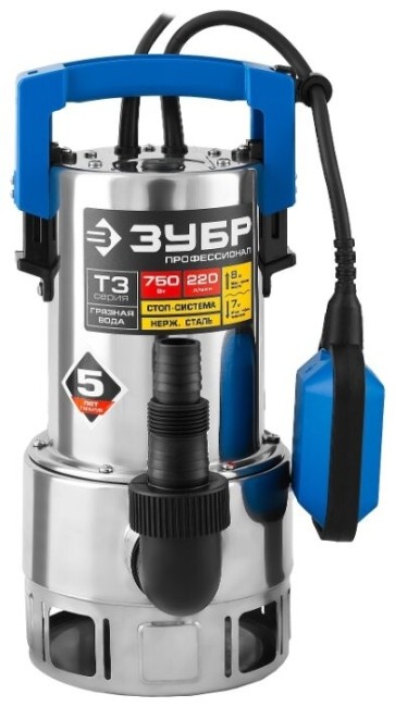 Насос дренажный Зубр НПГ-Т3-750-С Насос дренажный Зубр НПГ-Т3-750-С