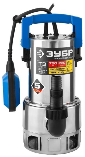 Насос дренажный Зубр НПГ-Т3-750-С Насос дренажный Зубр НПГ-Т3-750-С