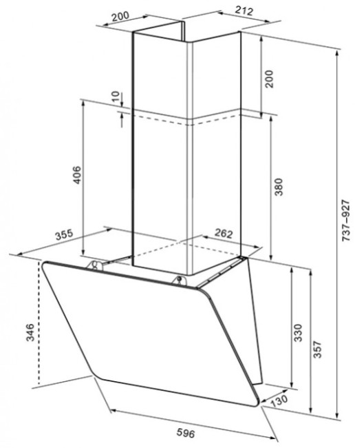 Каминная вытяжка Kronasteel LIORA 600 white S