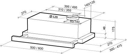 Встраиваемая вытяжка Shindo Maya 60 1M W/WG