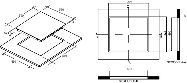 Встраиваемая электрическая варочная панель Candy CEH6DXECTT/1 Встраиваемая электрическая варочная панель Candy CEH6DXECTT/1