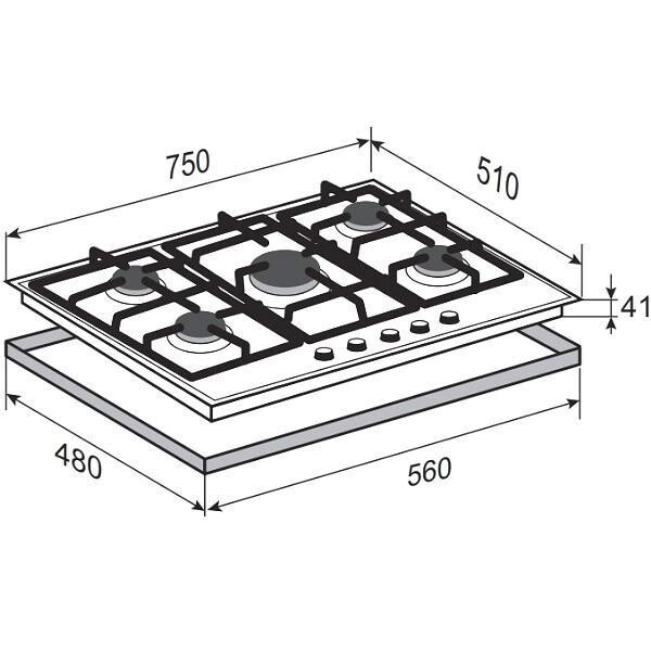 Встраиваемая газовая варочная панель Zigmund & Shtain GN 248.71 X