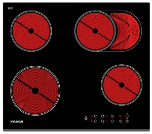 Встраиваемая электрическая варочная панель Hyundai HHE 6680 BG