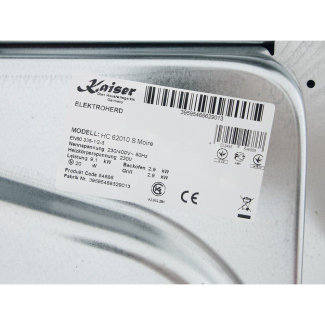 Электрическая плита Kaiser HC 62010 S Moire Eco