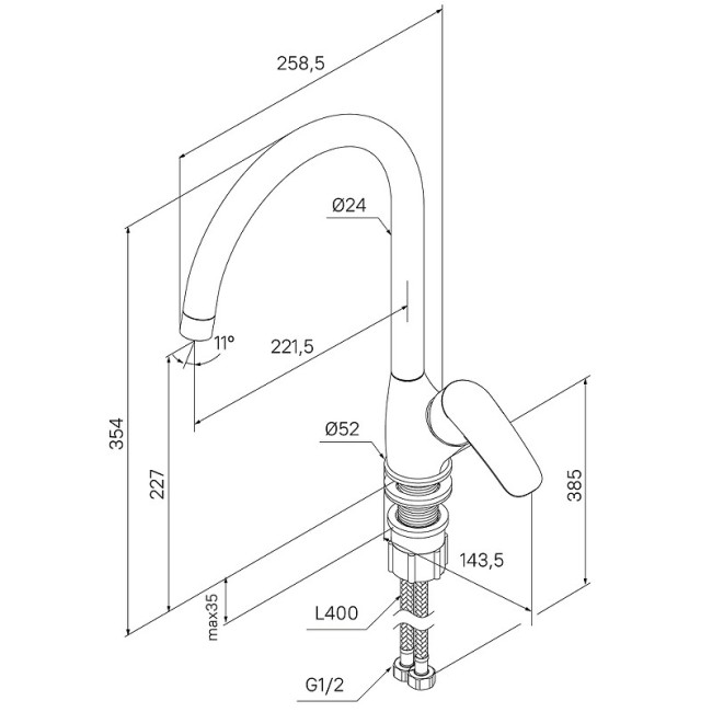 Смеситель для кухни Milardo RORSB0JM05 Смеситель для кухни Milardo RORSB0JM05
