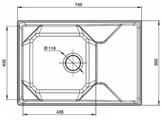 Кухонная мойка GranFest GF-U-740L песочный Кухонная мойка GranFest GF-U-740L песочный