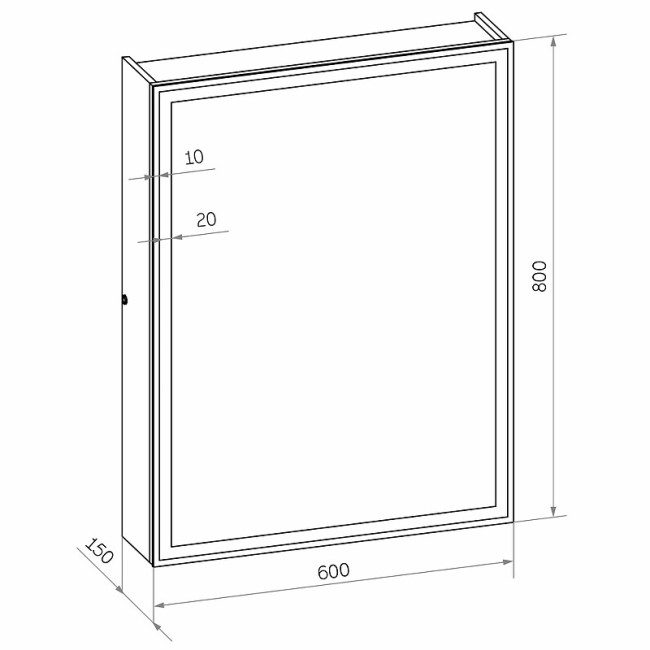Зеркальный шкаф Continent Mirror Box black Led МВК053 Зеркальный шкаф Continent Mirror Box black Led МВК053