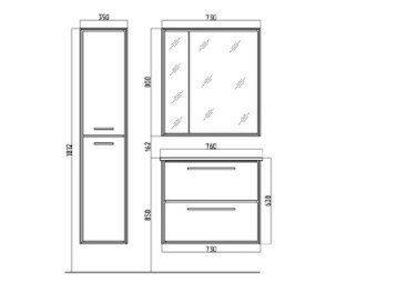 Столешница Raval Frame 75 белый (Fra.06.75/W)