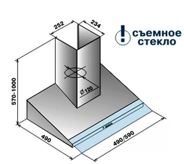 Каминная вытяжка Elikor Вента 50 серебро/галоген Каминная вытяжка Elikor Вента 50 серебро/галоген