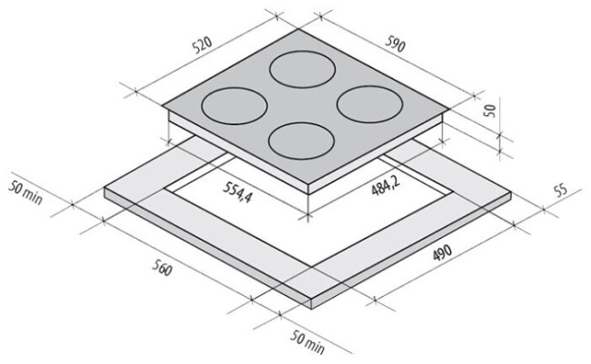 Встраиваемая электрическая варочная панель Fornelli PVA 60 Creazione
