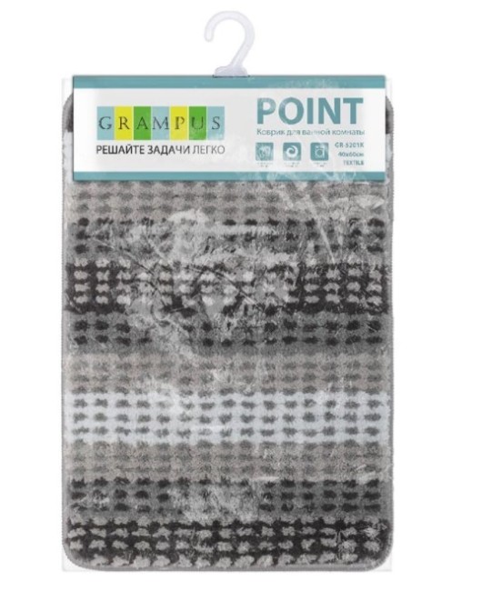 Коврик для ванной Grampus Point GR-5201K серый Коврик для ванной Grampus Point GR-5201K серый