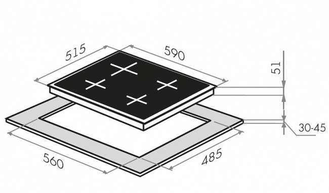 Встраиваемая газовая варочная панель Maunfeld EGHG.64.2CBG/G Встраиваемая газовая варочная панель Maunfeld EGHG.64.2CBG/G