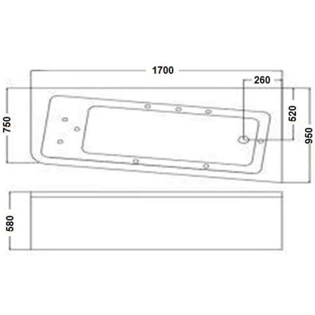 Гидромассажная ванна WeltWasser WW HB Fleesen 170х95 WT 10000005712