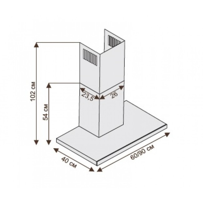 Каминная вытяжка Ciarko Top 60 White