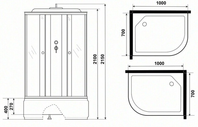 Душевая кабина Niagara Promo P100/70/40R/MT Душевая кабина Niagara Promo P100/70/40R/MT