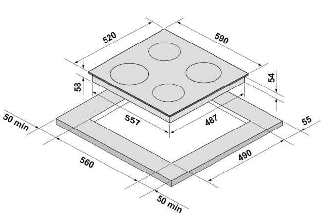 Встраиваемая индукционная варочная панель Krona GENESIS 60 BL Встраиваемая индукционная варочная панель Krona GENESIS 60 BL