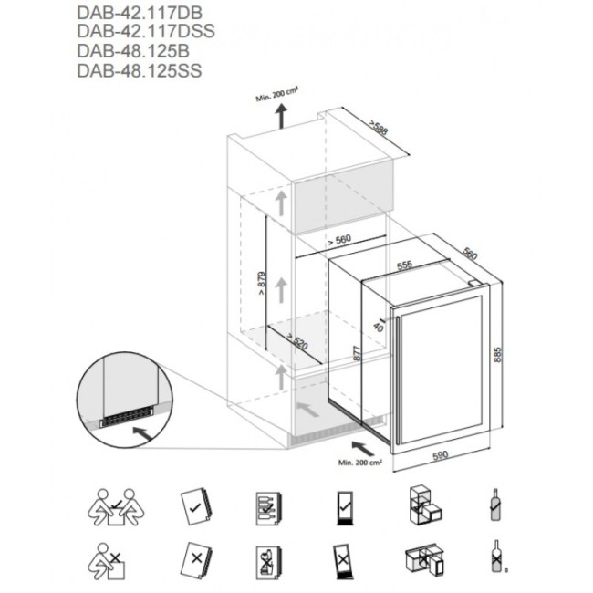Встраиваемый винный шкаф Dunavox DAB-48.125SS Встраиваемый винный шкаф Dunavox DAB-48.125SS