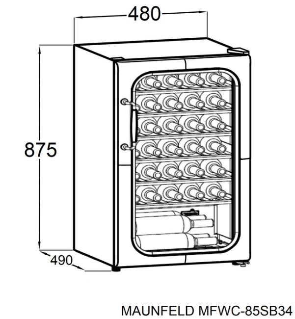 Винный шкаф Maunfeld MFWC-85SB34
