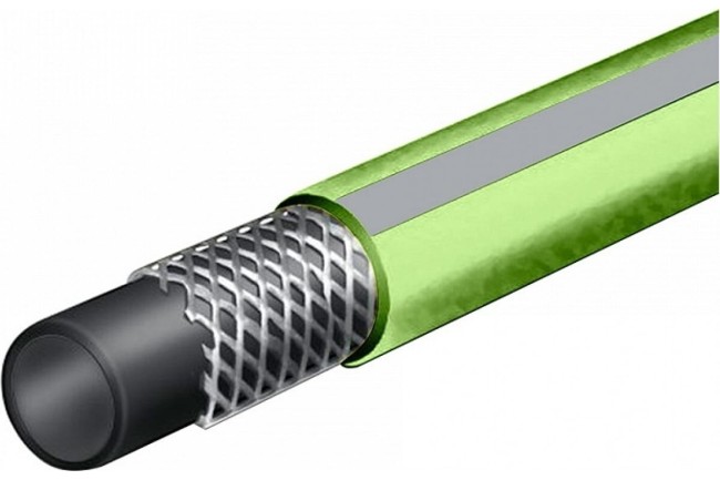 Шланг поливочный Гидроагрегат Д=1/2 (25м) салатовый с серой полосой