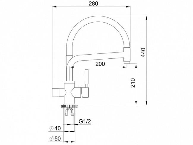 Смеситель для кухни Granula GR-0075 арктик Смеситель для кухни Granula GR-0075 арктик