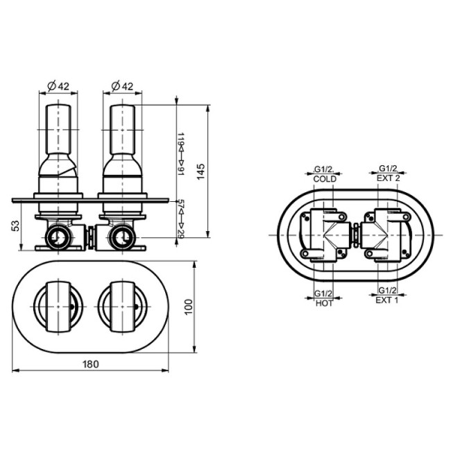 Встраиваемый смеситель для душа Webert Opera OA860101010 Встраиваемый смеситель для душа Webert Opera OA860101010