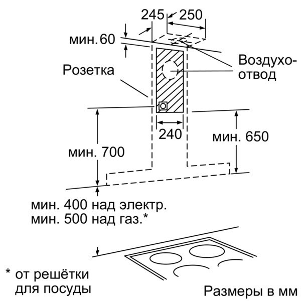 Каминная вытяжка Neff D39F55S0