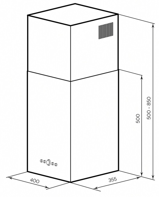 Каминная вытяжка Lex Mono 400 White