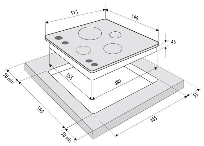 Встраиваемая газовая варочная панель Fornelli PGT 60 Partita IX Встраиваемая газовая варочная панель Fornelli PGT 60 Partita IX
