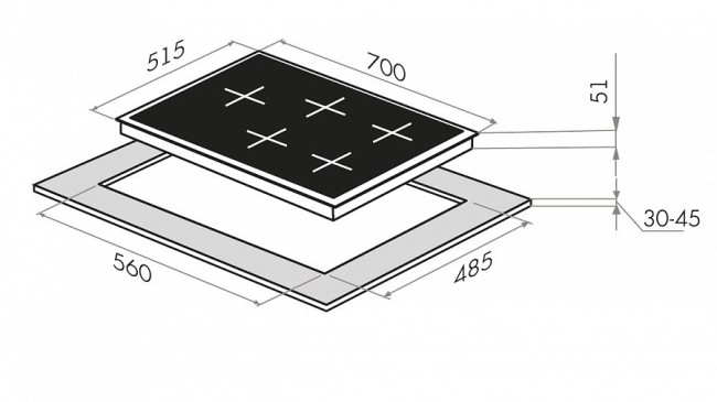 Встраиваемая газовая варочная панель Maunfeld EGHE.75.33CBG2.R/G Встраиваемая газовая варочная панель Maunfeld EGHE.75.33CBG2.R/G