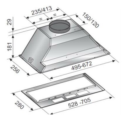 Встраиваемая вытяжка Weissgauff FIONA 50 PB IX