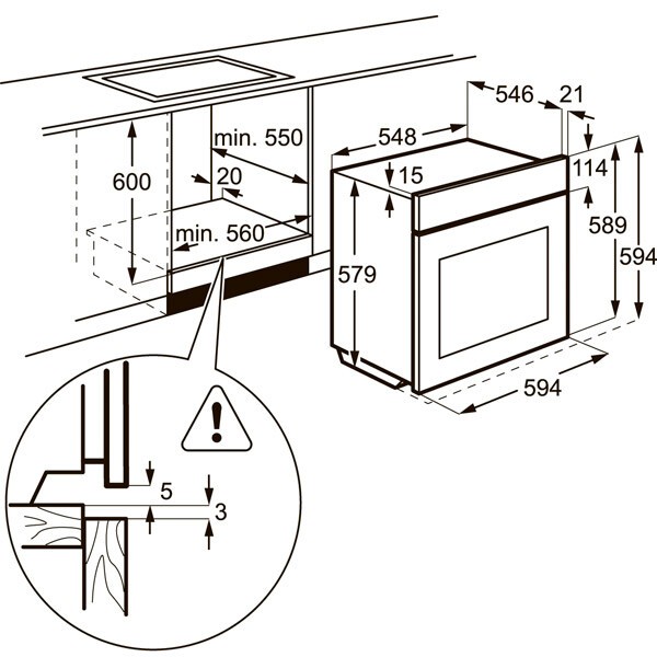 Встраиваемый электрический духовой шкаф Electrolux EOB 55450 AX
