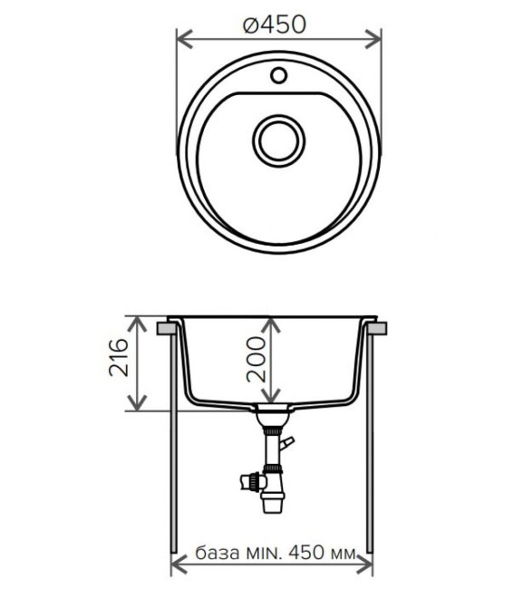 Кухонная мойка Polygran F-05-14 серый Кухонная мойка Polygran F-05-14 серый