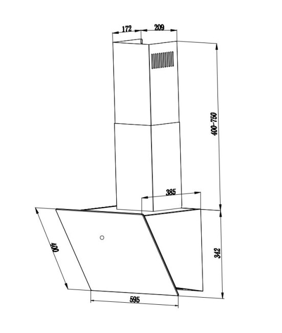Каминная вытяжка Weissgauff Tau 60 TC BL