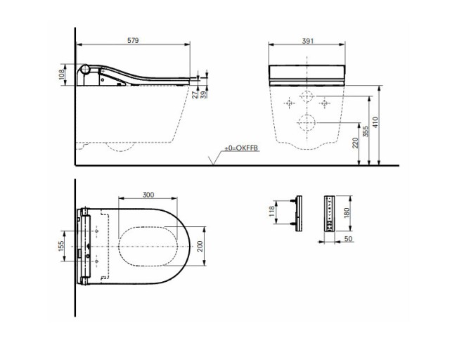 Сиденье-биде для унитаза Toto WASHLET RW (TCF801CG#NW1) белый