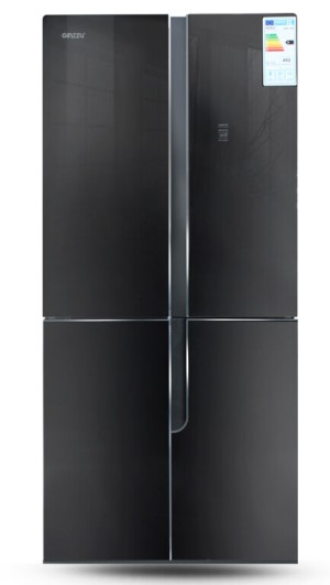 Холодильник Ginzzu NFK-500 черное стекло