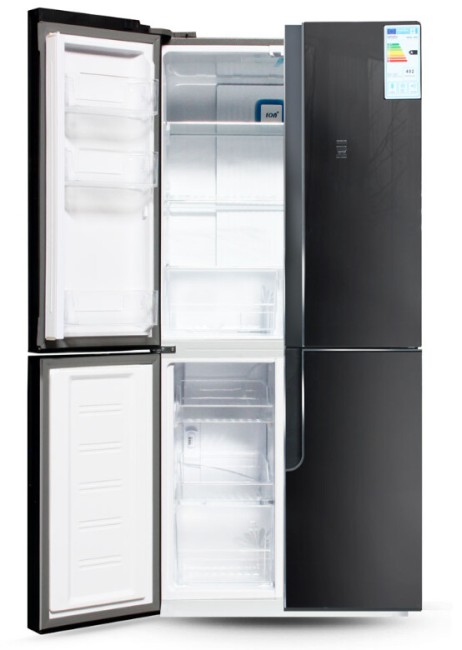 Холодильник Ginzzu NFK-500 черное стекло