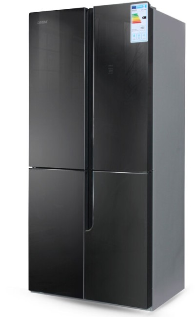 Холодильник Ginzzu NFK-500 черное стекло