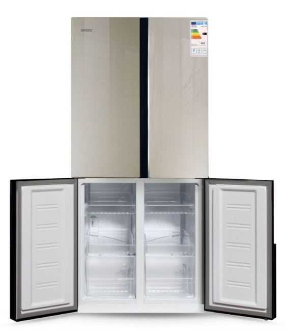 Холодильник Ginzzu NFK-500 стекло шампань