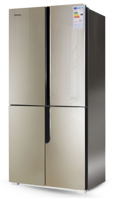 Холодильник Ginzzu NFK-500 стекло шампань