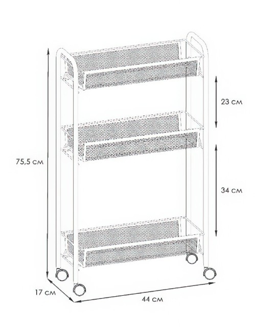 Этажерка ЗМИ Ладья 1 К на колесиках серая Э 321 Этажерка ЗМИ Ладья 1 К на колесиках серая Э 321
