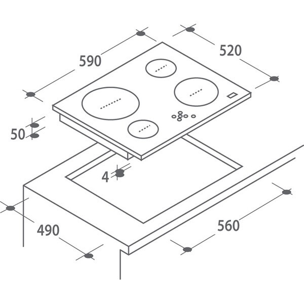 Встраиваемая электрическая варочная панель Candy CH 64 X