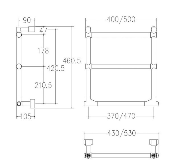 Полотенцесушитель электрический Margaroli 512/3 (5124703CRNB) Полотенцесушитель электрический Margaroli 512/3 (5124703CRNB)