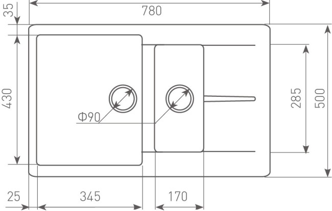 Кухонная мойка Zigmund & Shtain Rechteck 780.2 темная скала Кухонная мойка Zigmund & Shtain Rechteck 780.2 темная скала