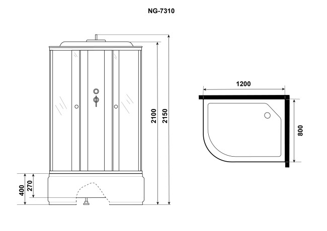 Душевая кабина Niagara Eco E120/80/40R/MT Душевая кабина Niagara Eco E120/80/40R/MT