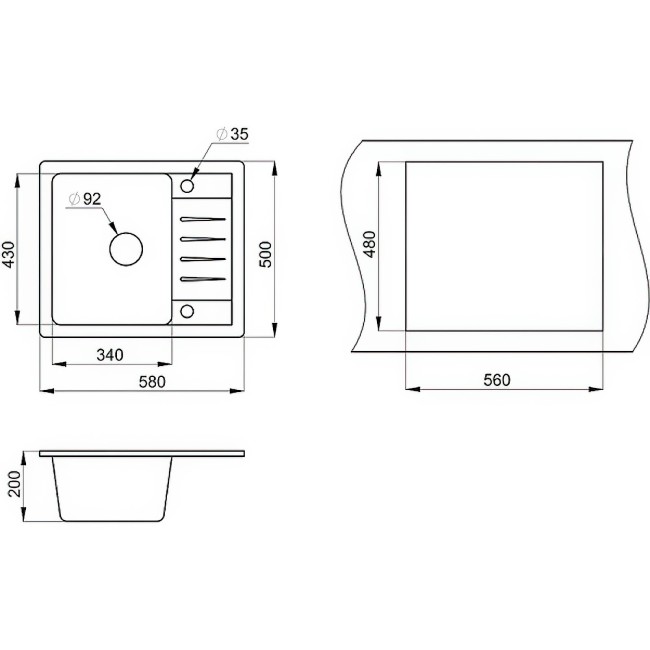 Кухонная мойка Granula Standart ST-5803 графит