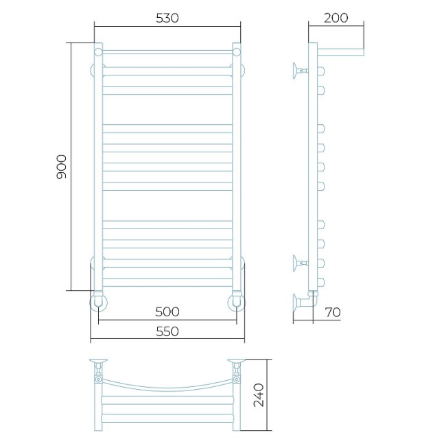 Водяной полотенцесушитель Larusso Гранд с полкой П11 (4670078535511) Водяной полотенцесушитель Larusso Гранд с полкой П11 (4670078535511)