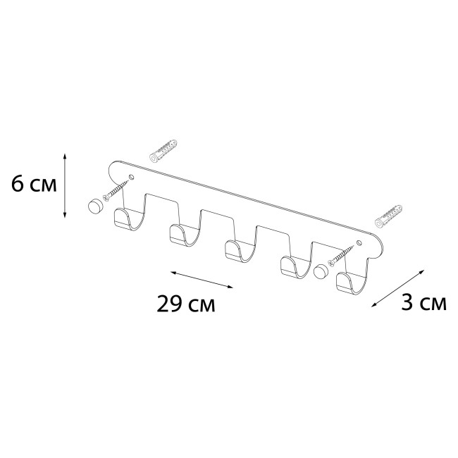 Планка с крючками Fixsen PRACTICA FX-805-5 Планка с крючками Fixsen PRACTICA FX-805-5