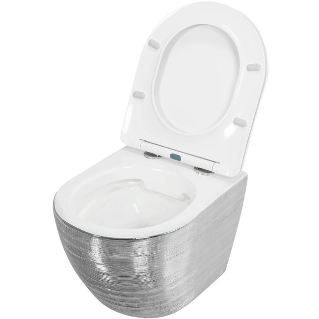 Унитаз Grossman GR-4455SWLS (480*365*370) СЕРЕБРО внутри БЕЛЫЙ подвесной